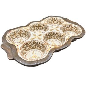 Temptations Temp-tations By Tara Floral Lace Muffin Pan Brown.